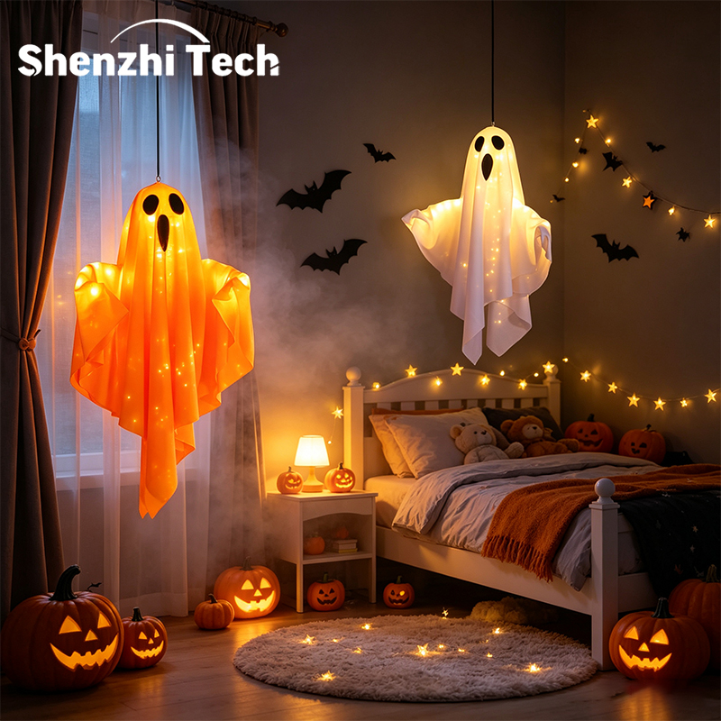 Lighting Decor Bedroom - Halloween hangende verlichte spooklamp, batterij-aangedreven LED