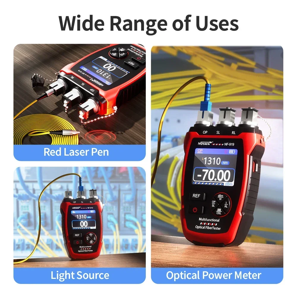 Lighting Visual - NOYAFA Glasvezeltester Optische vermogensmeter Stabiele lichtbron