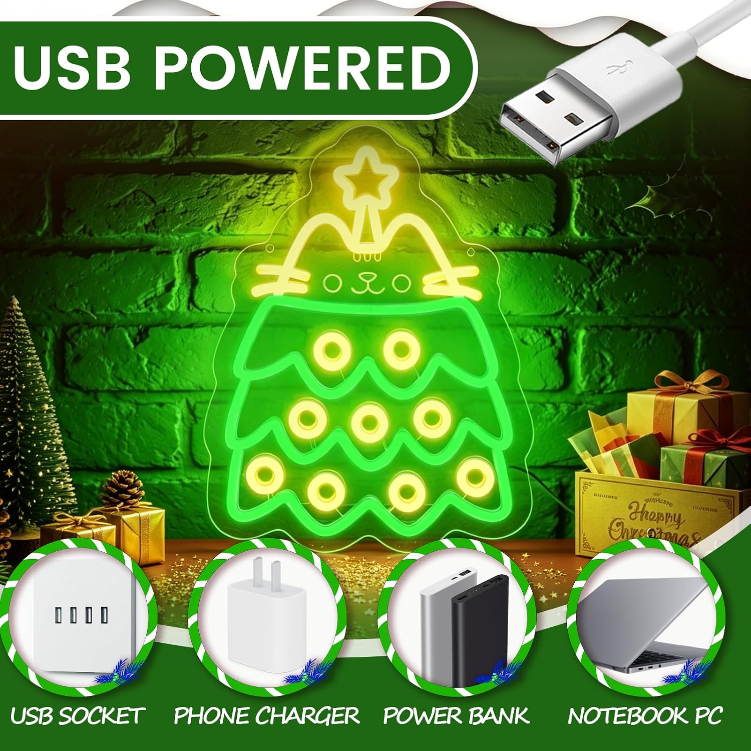 Kerstboom LED Neonbord USB-aan - Lighting Christmas Decor recensie en prijs